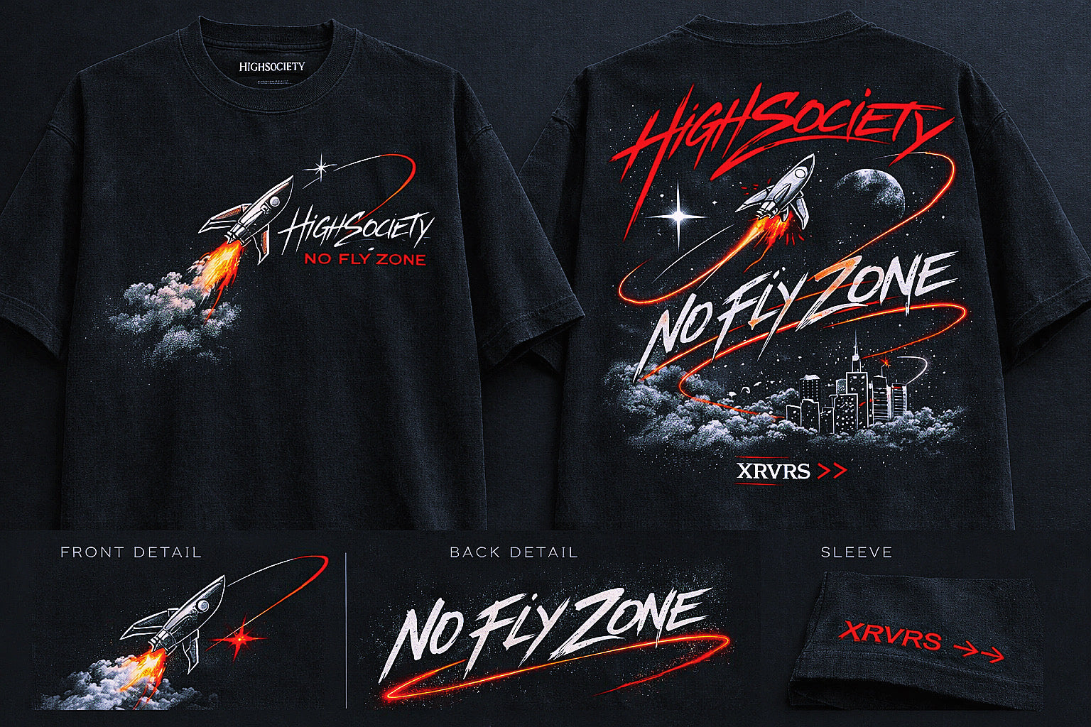 HIGHSOCIETY XRVRS NO FLY ZONE TSHIRT