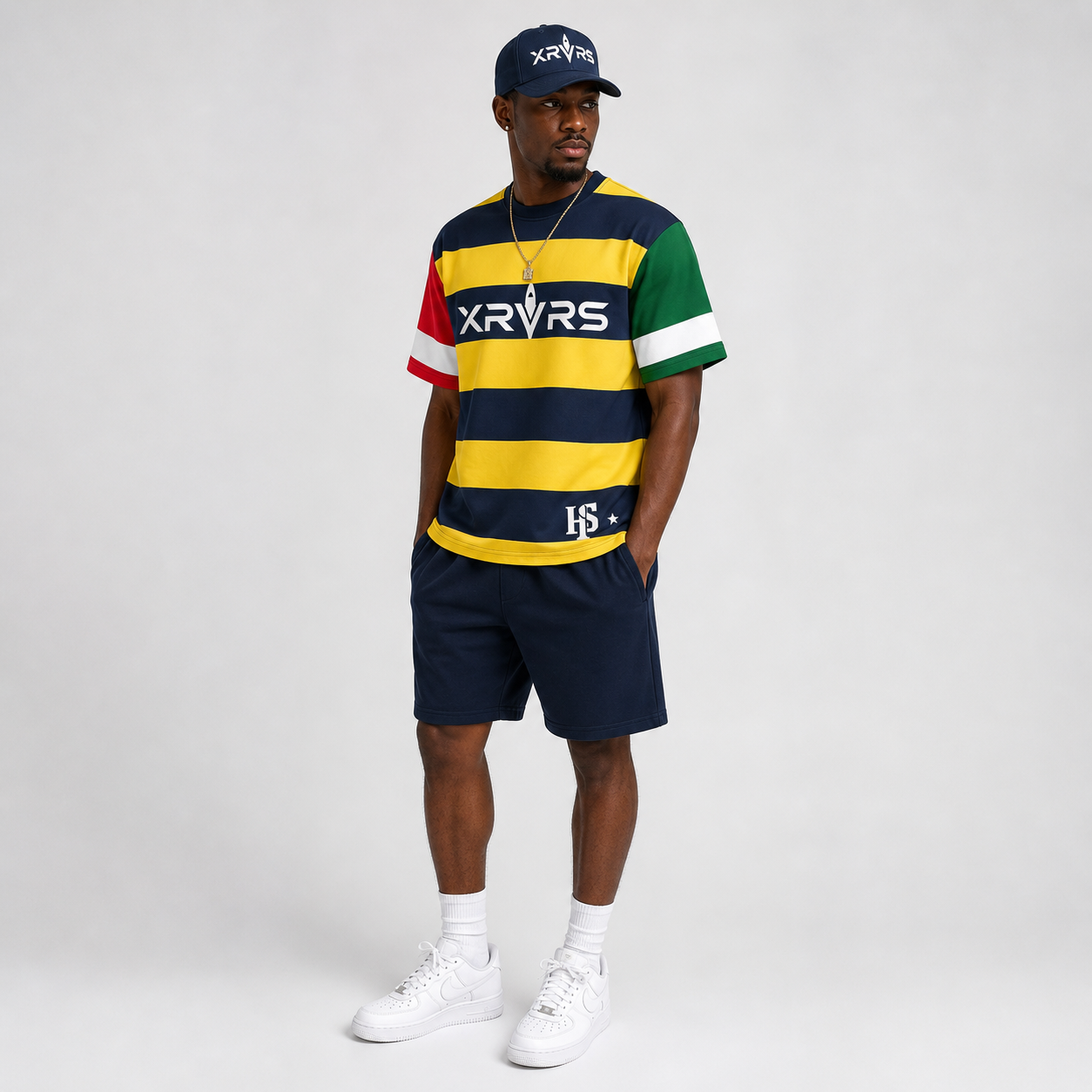 HIGHSOCIETY XRVRS MULTI STRIPE TSHIRT