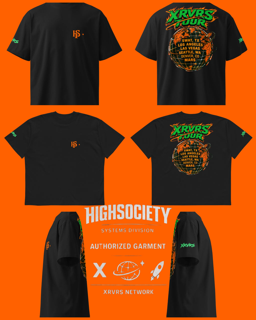 HIGHSOCIETY XRVRS WORLD TOUR TSHIRT
