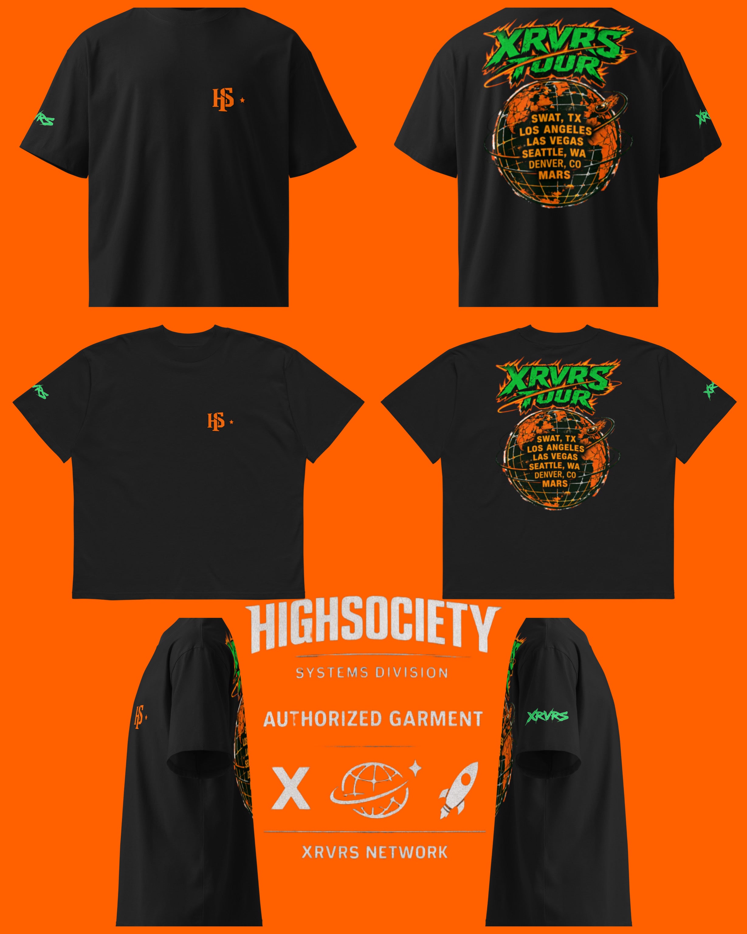 HIGHSOCIETY XRVRS WORLD TOUR TSHIRT